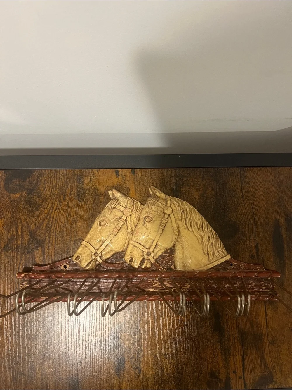Vintage Horse Head Wall Mounted Tie Rack
